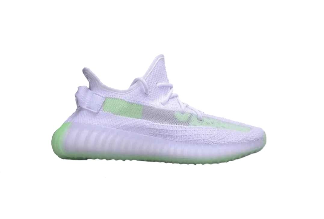 Adidas Yeezy Boost 350 White/Green, белый, зеленый, текстиль, мужские, женские
