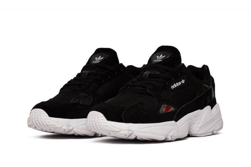 Adidas falcon black and white on sale