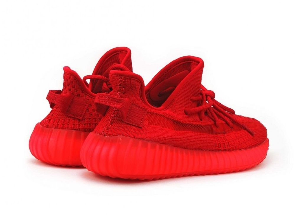 Adidas Yeezy Boost 350 V2 Static, красные, текстиль, мужские, женские