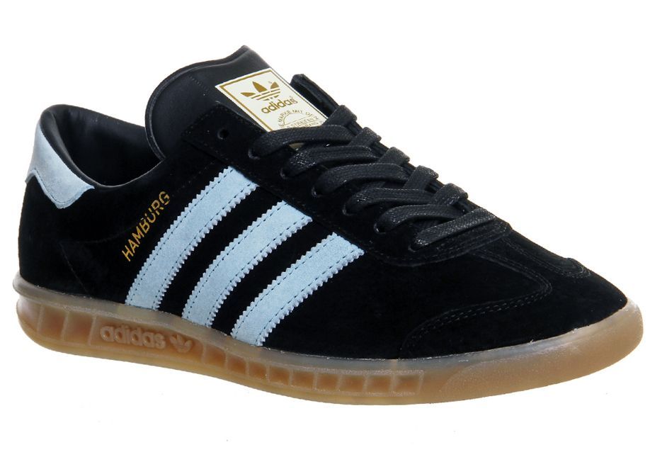 Adidas Hamburg черные с голубым  (39-44)