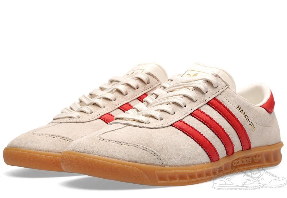 Adidas Hamburg белые с красным (40-44)