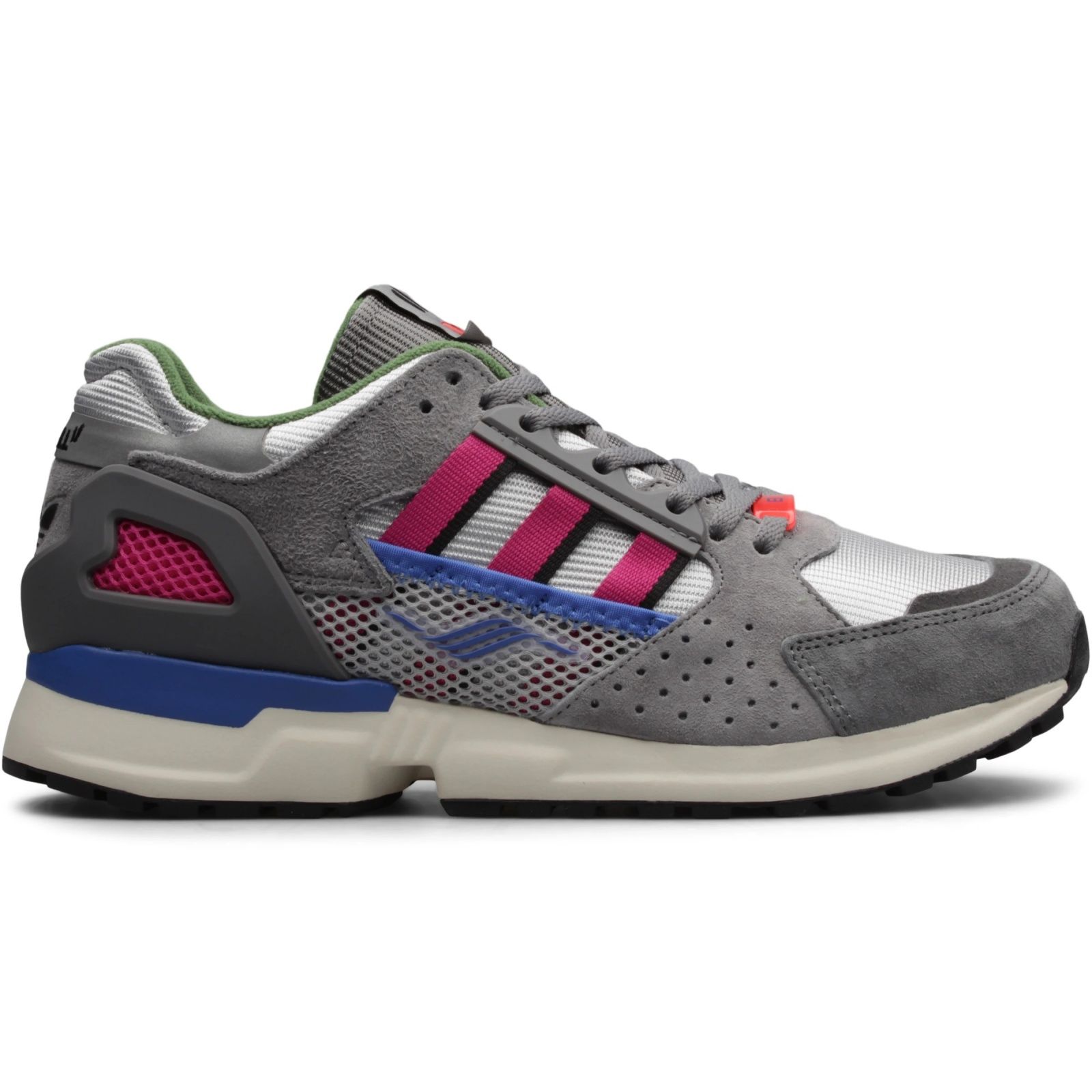Adidas ZX 10000, серые, фиолетовые, замша, текстиль, мужские
