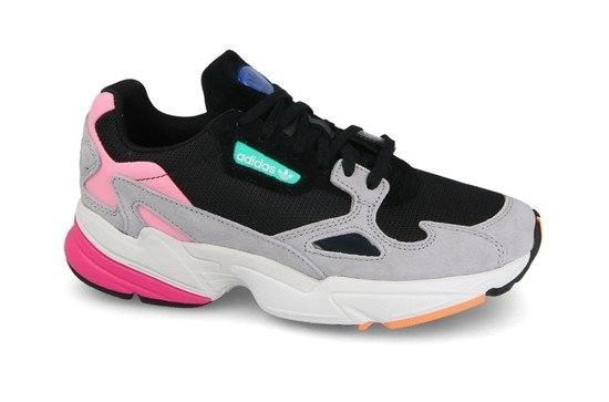 Adidas Falcon, серый, черный, зеленый, нейлон, замша, женские