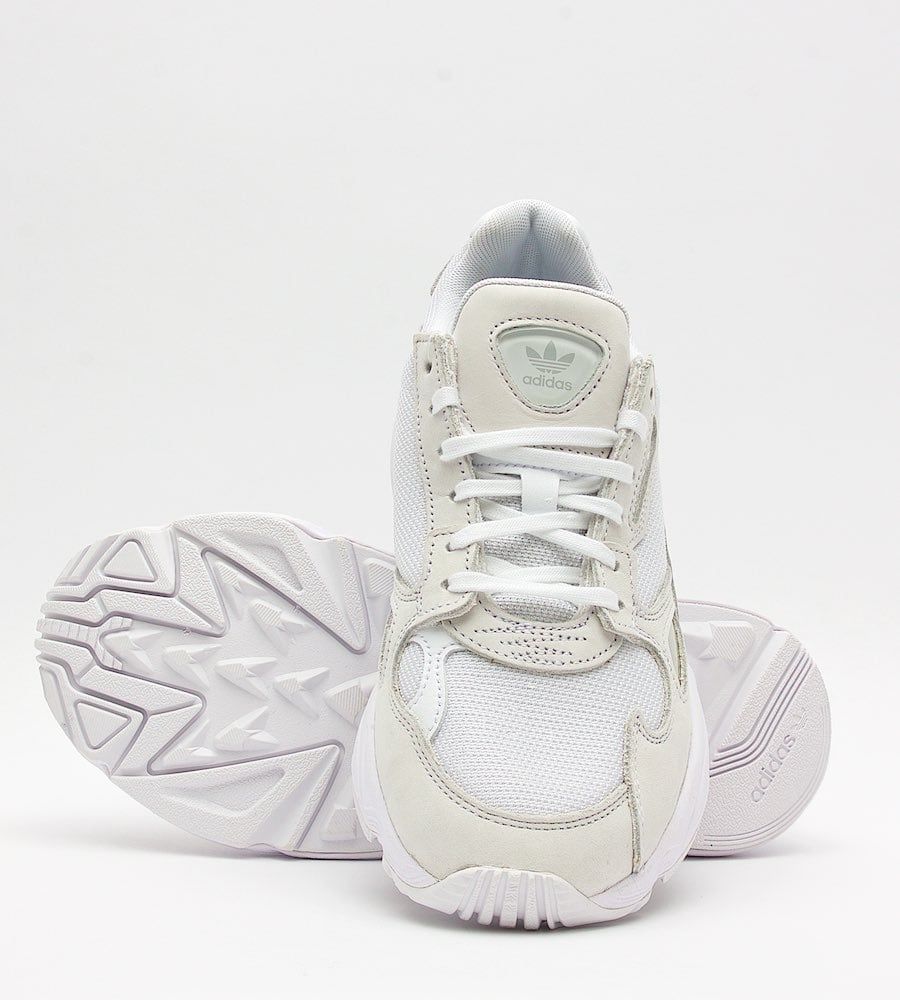 Adidas Falcon, белые, нейлон, замша, женские
