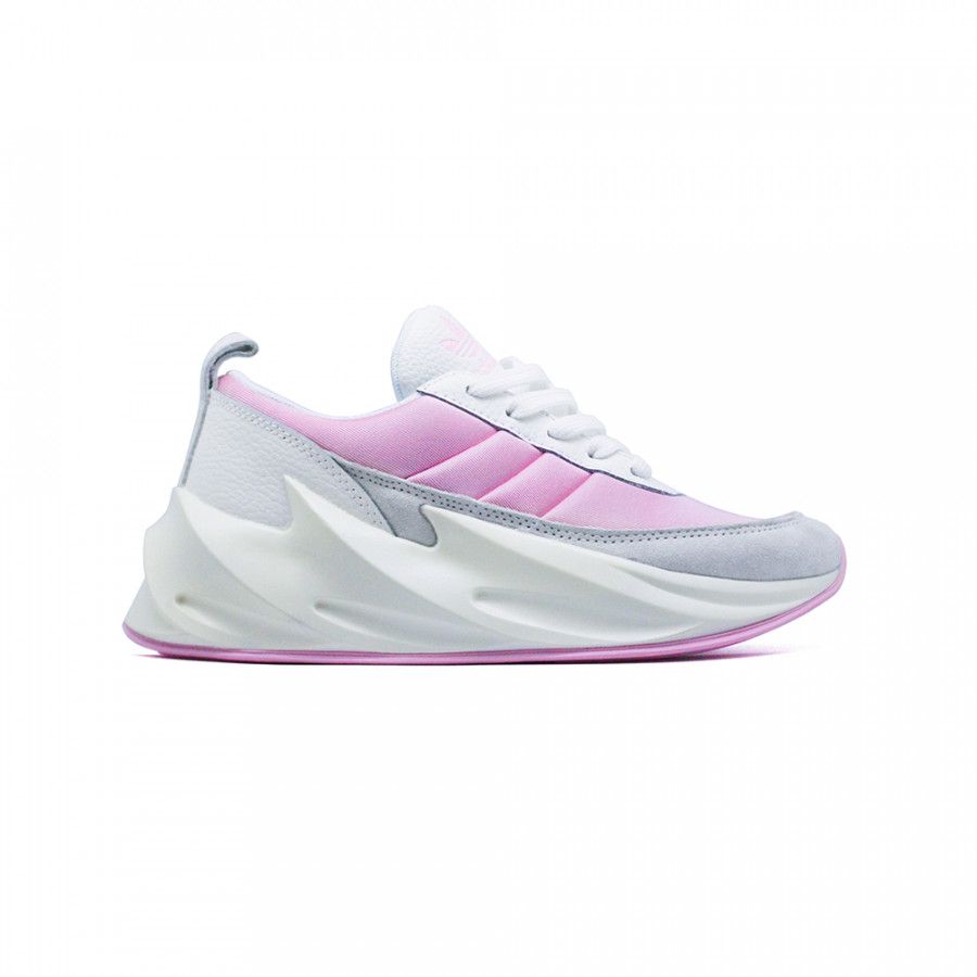 Adidas Sharks, белый, розовый, серый, нейлон, текстиль, замша, женские