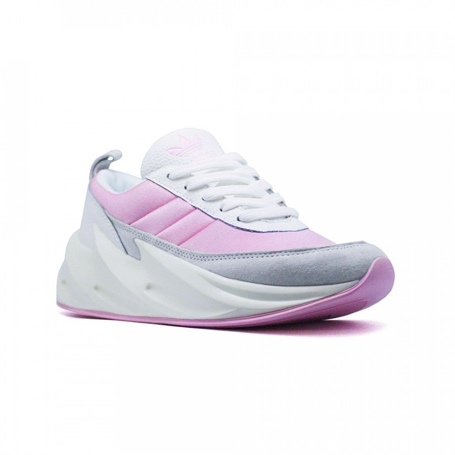 Adidas Sharks, белый, розовый, серый, нейлон, текстиль, замша, женские