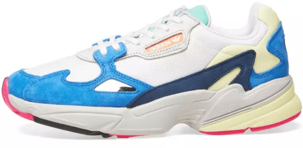 Adidas Falcon, белый, голубой, нейлон, замша, женские