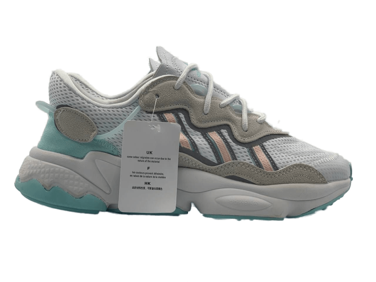 Adidas Ozweego, белый с серым и голубым, текстиль, сетка, мужские