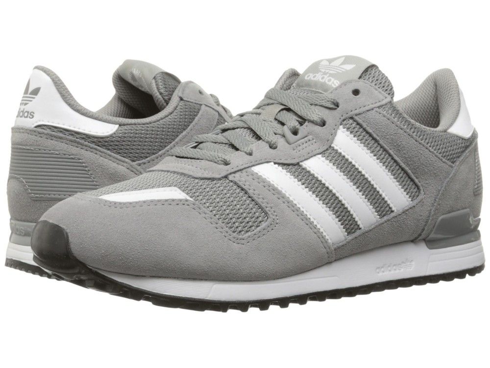 Adidas ZX 700, серый, белый, замша, мужские