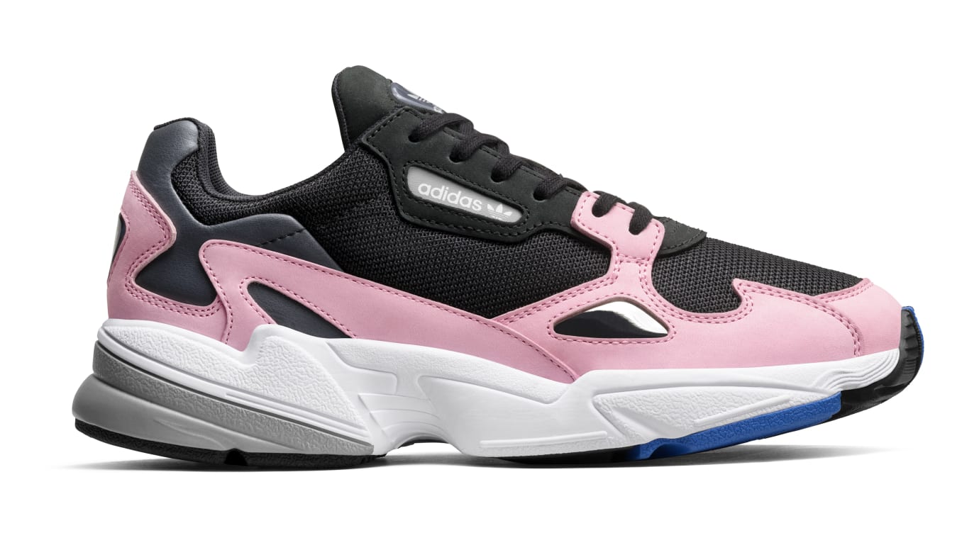 Adidas Falcon, розовый, черный, белый, нейлон, замша, женские