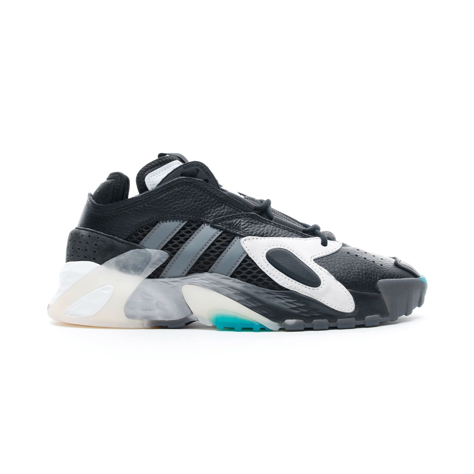 Adidas Streetball, черный, белый, замша, кожа, мужские