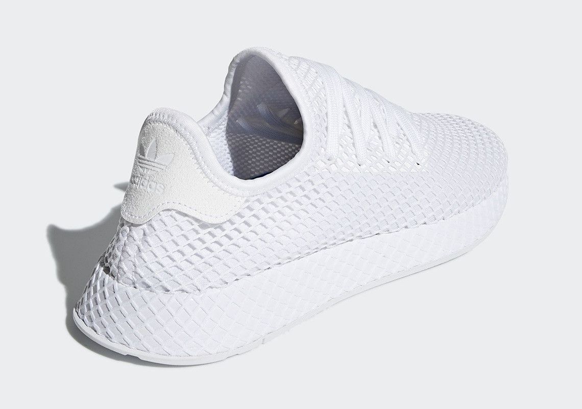 Adidas Deerupt Runner White, белые, нейлон, мужские, женские