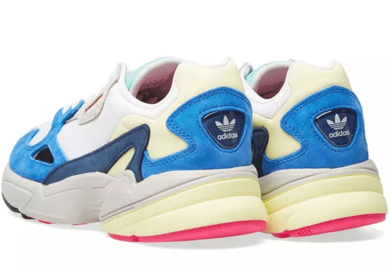 Adidas Falcon, белый, голубой, нейлон, замша, женские