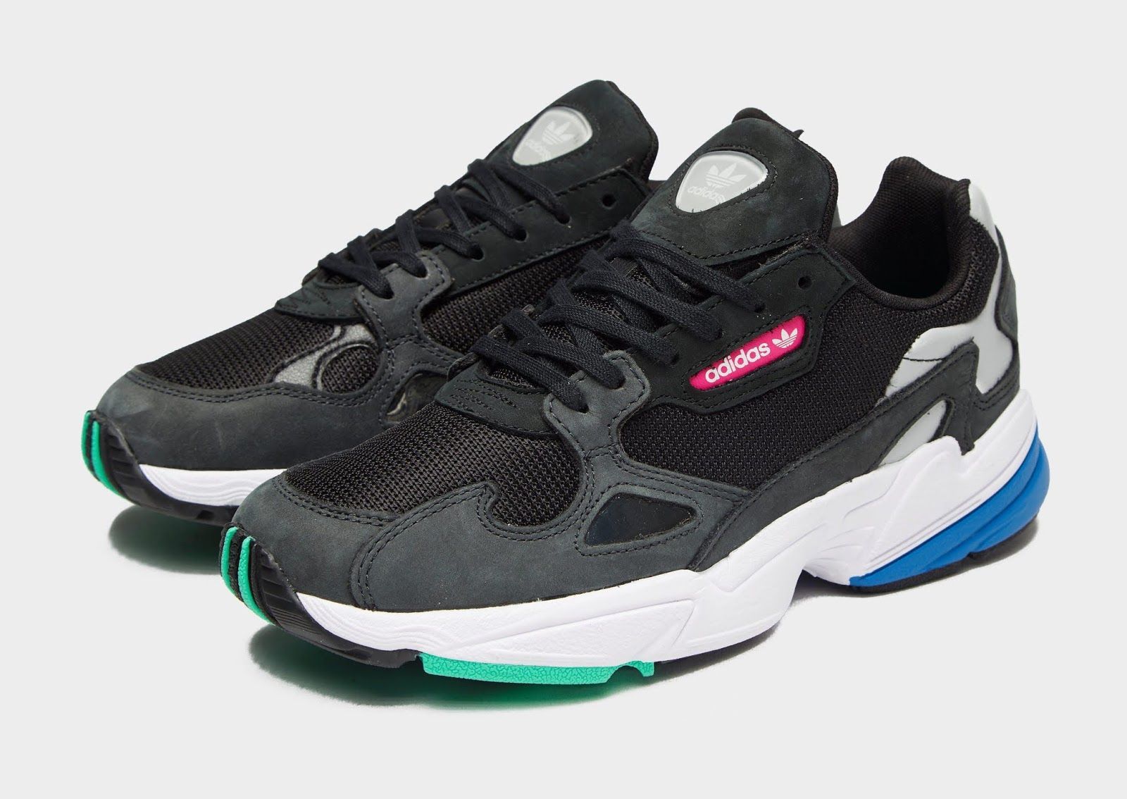 Adidas Falcon, черный, серый, нейлон, замша, женские