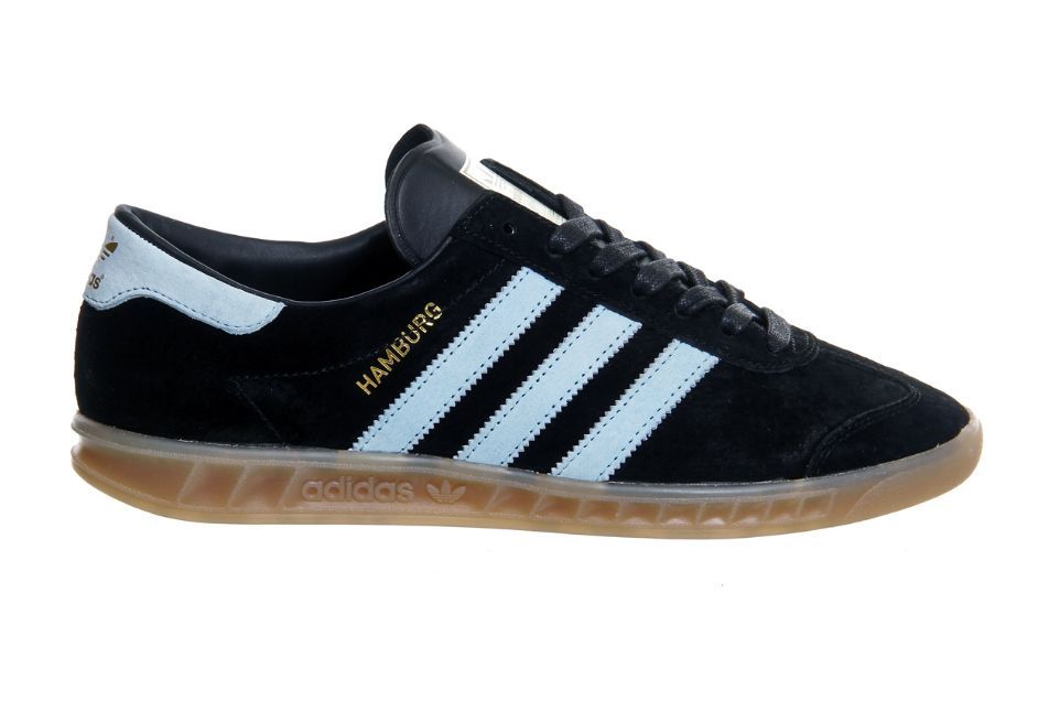 Adidas Hamburg черные с голубым  (39-44)