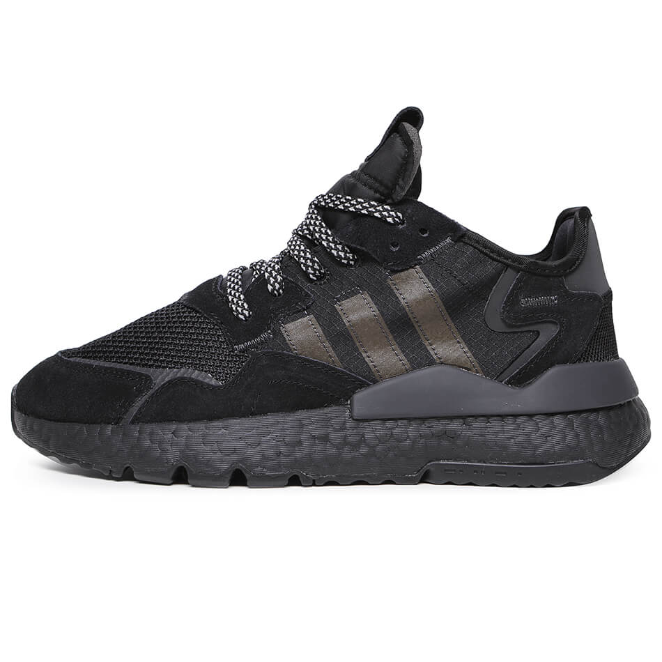 Adidas Nite Jogger Black, черные, нейлон, текстиль, мужские, женские