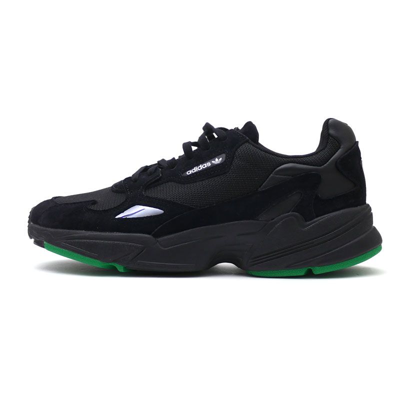 Adidas Falcon Black, черные, нейлон, замша, женские