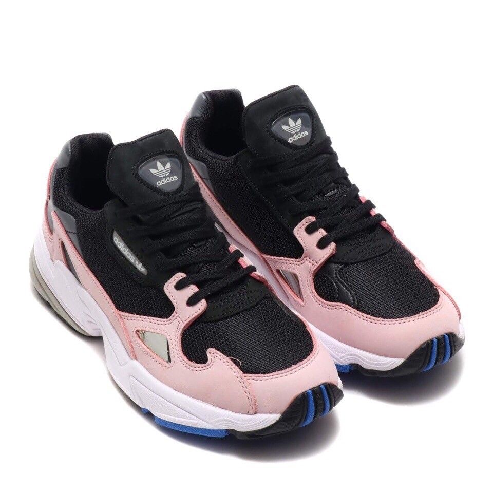 Adidas Falcon, розовый, черный, белый, нейлон, замша, женские