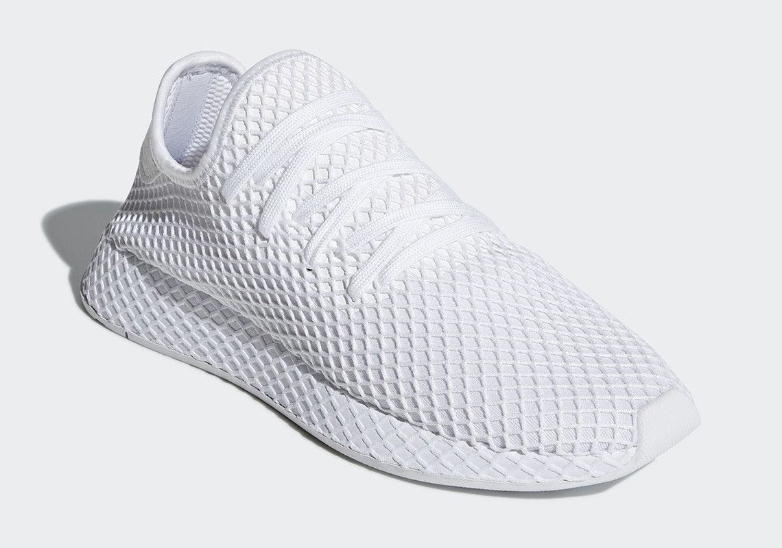 Adidas Deerupt Runner White, белые, нейлон, мужские, женские