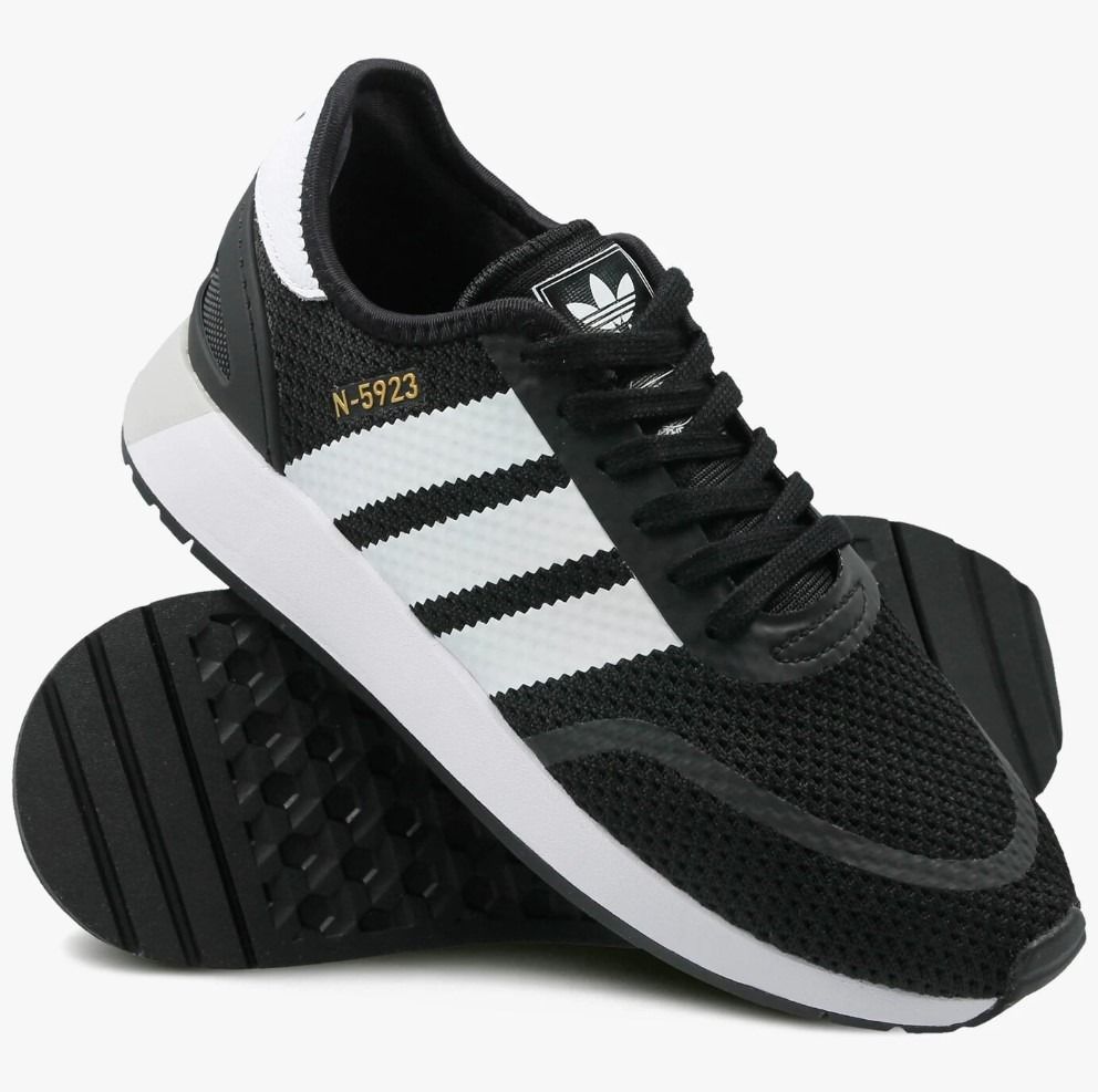 Adidas Iniki N-5923, черные с белым, текстиль, сетка, мужские