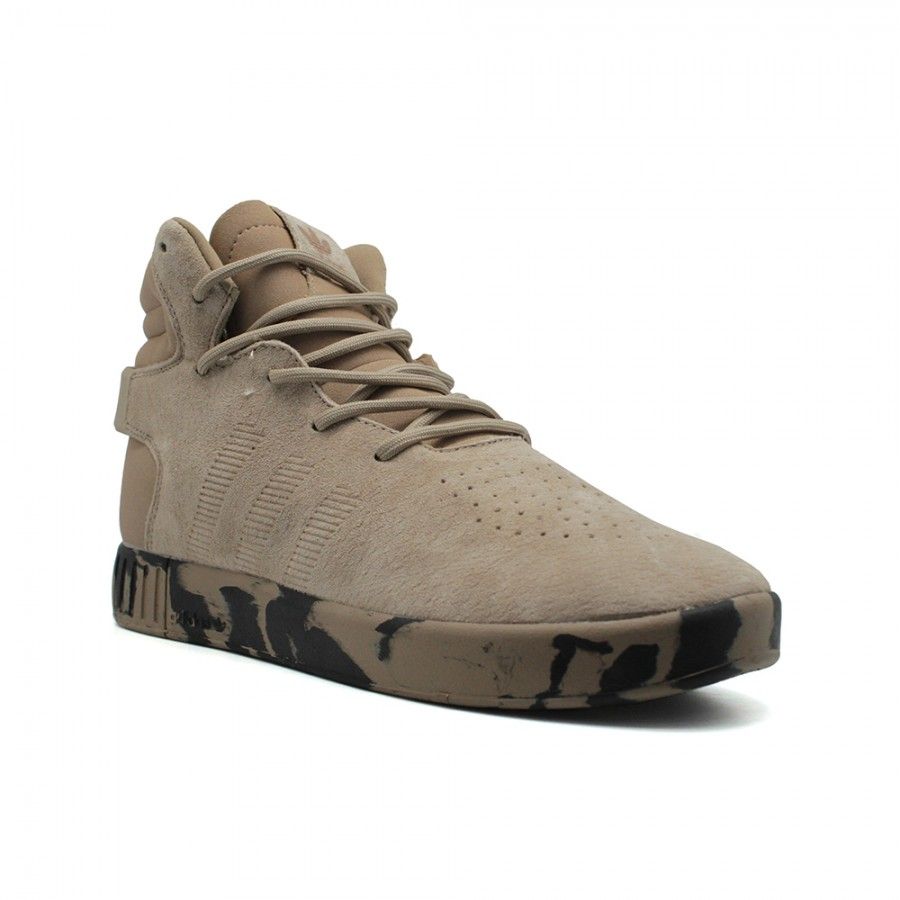 Adidas Tubular Invader Strap, бежевый, камуфляж, замша, мужские