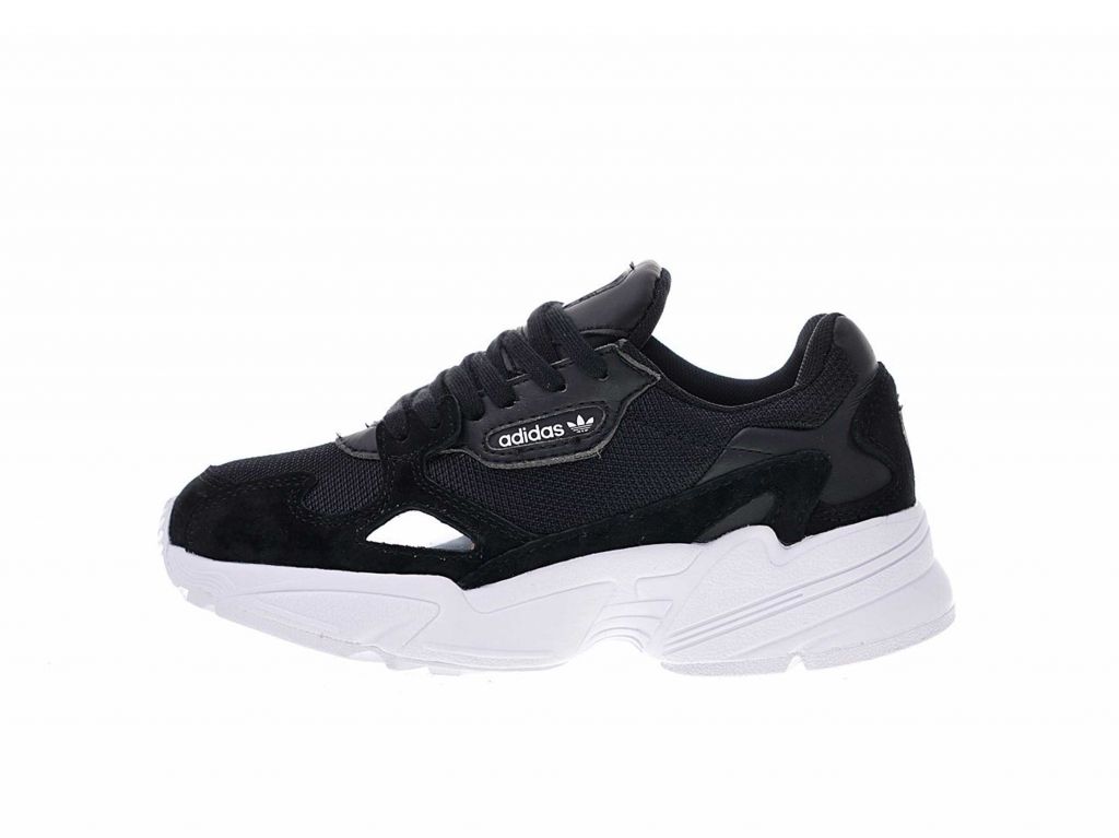 Adidas Falcon, белый, черный, нейлон, замша, женские