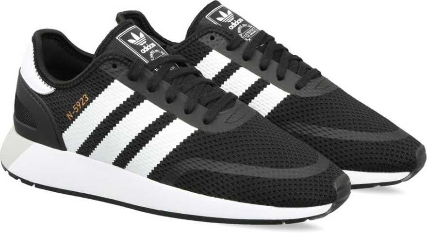 Adidas Iniki N-5923, черные с белым, текстиль, сетка, мужские