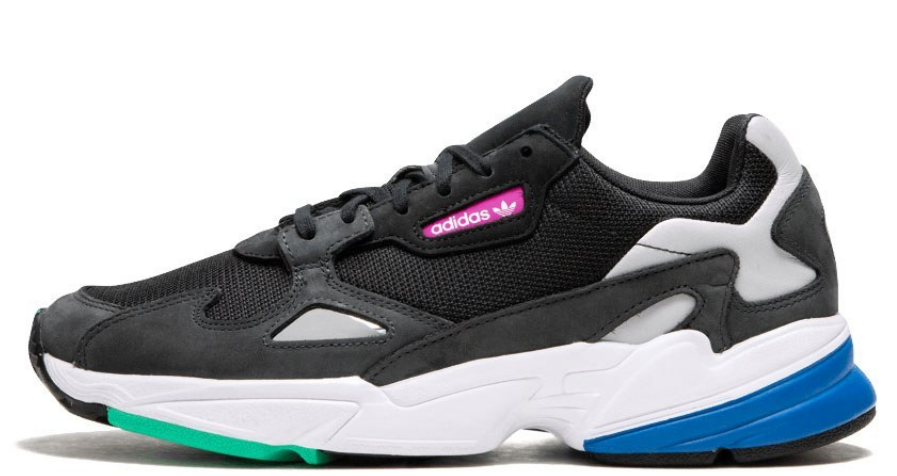 Adidas Falcon, черный, серый, нейлон, замша, женские