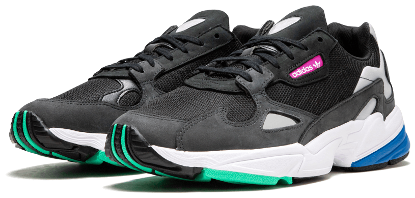 Adidas Falcon, черный, серый, нейлон, замша, женские