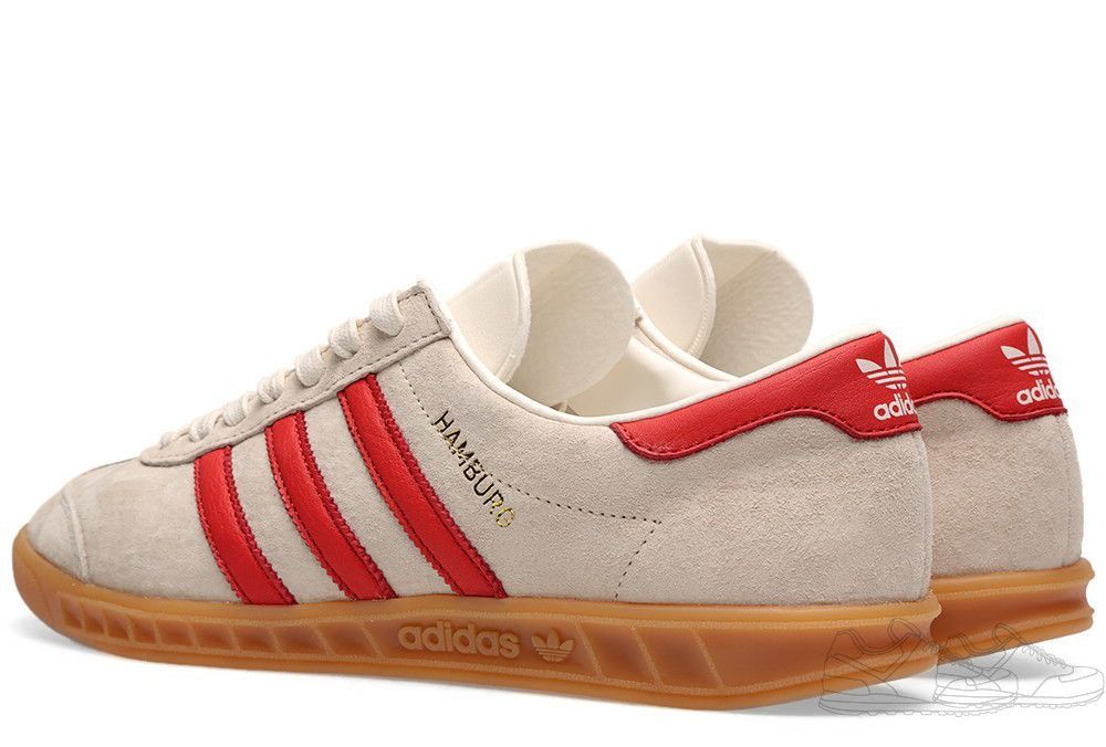 Adidas Hamburg белые с красным (40-44)